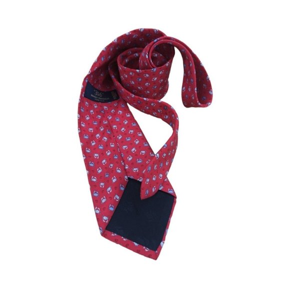 BROOKS BROTHERS 346 Red Crab Silk Tie USA 62"/ 3.5" EC - Picture 7 of 8